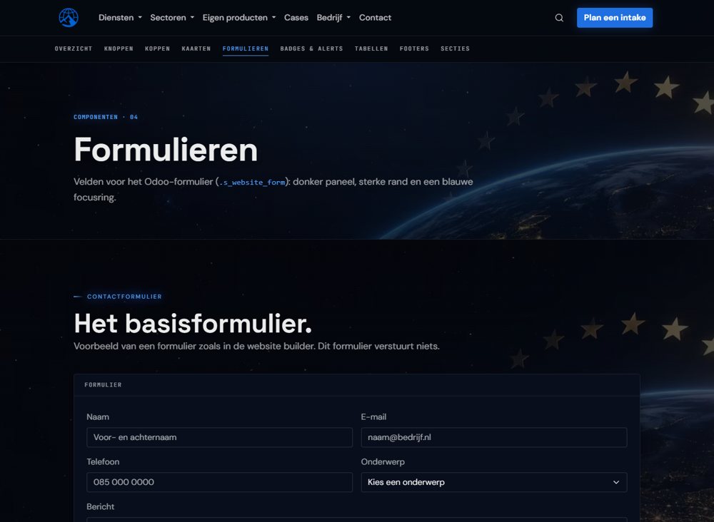 UI-kit: Formulieren op 1366 px breed