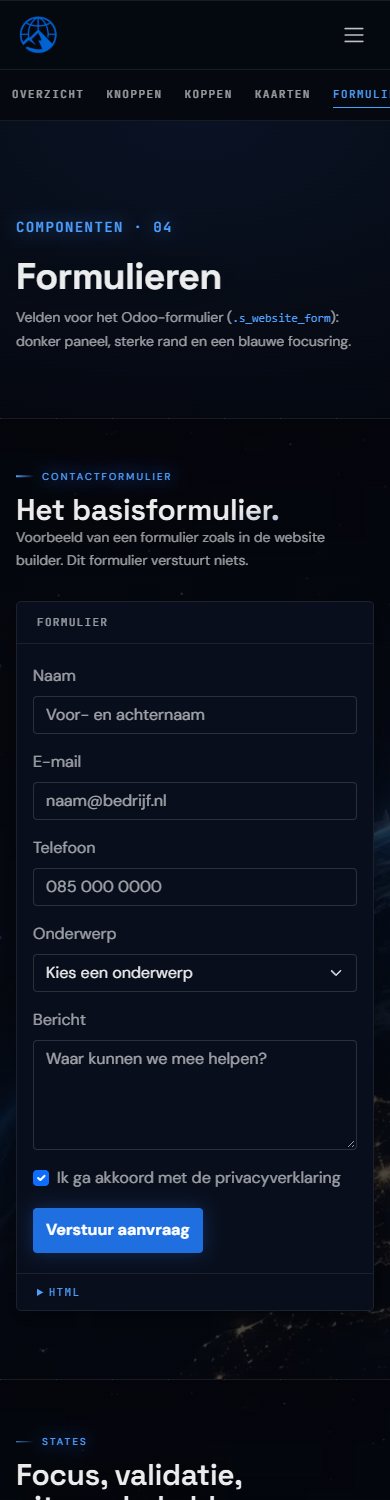UI-kit: Formulieren op 390 px breed