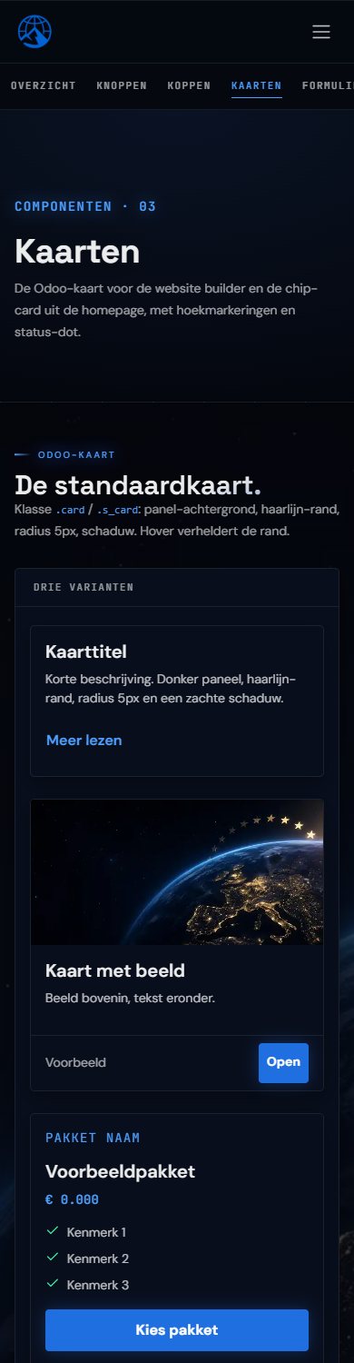 UI-kit: Kaarten op 390 px breed