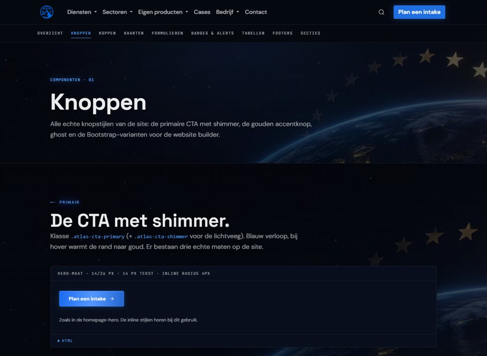 UI-kit: Knoppen op 1366 px breed